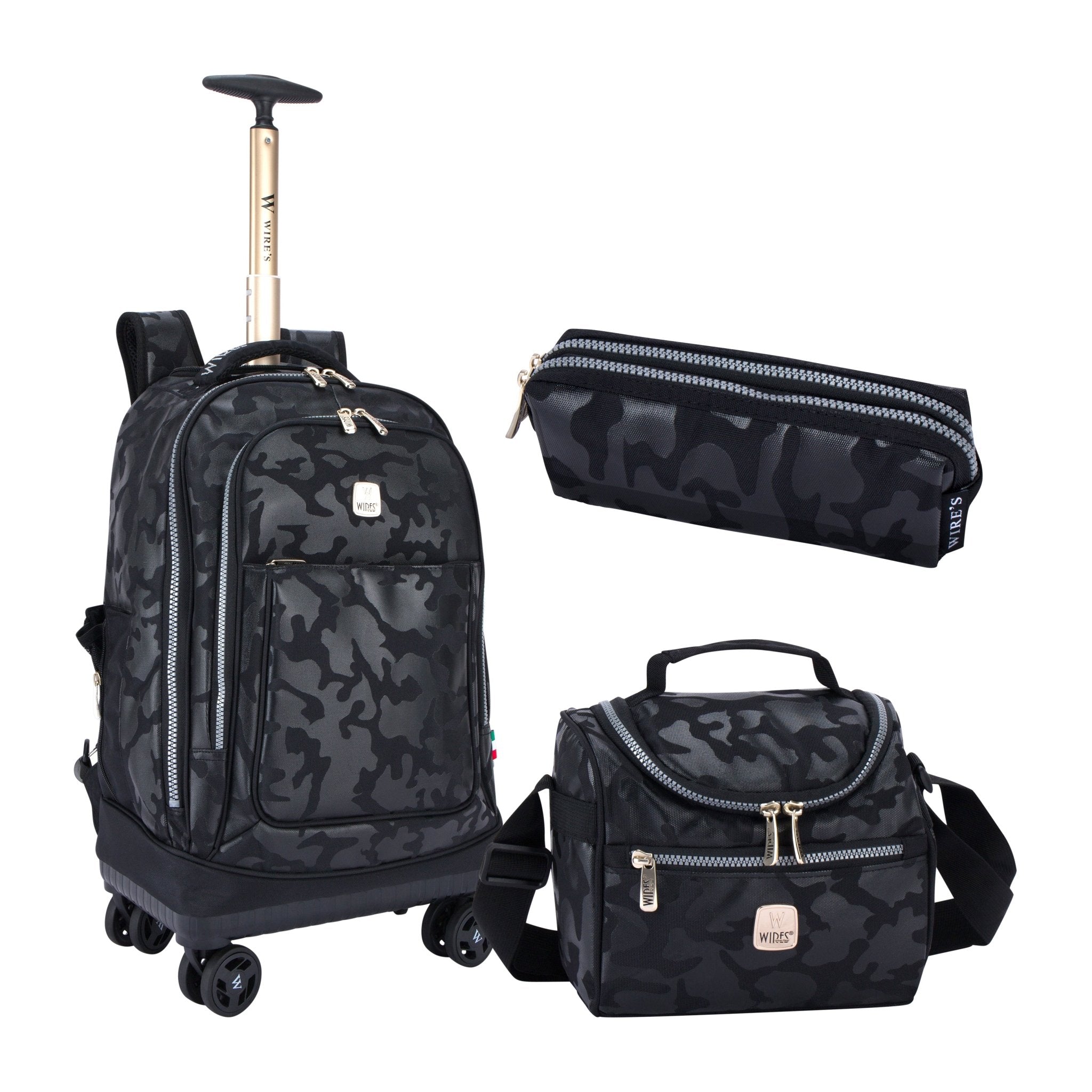 4-Wheels Multiple School Backpack Trolley Set (Lunch bag & Pencil Case)